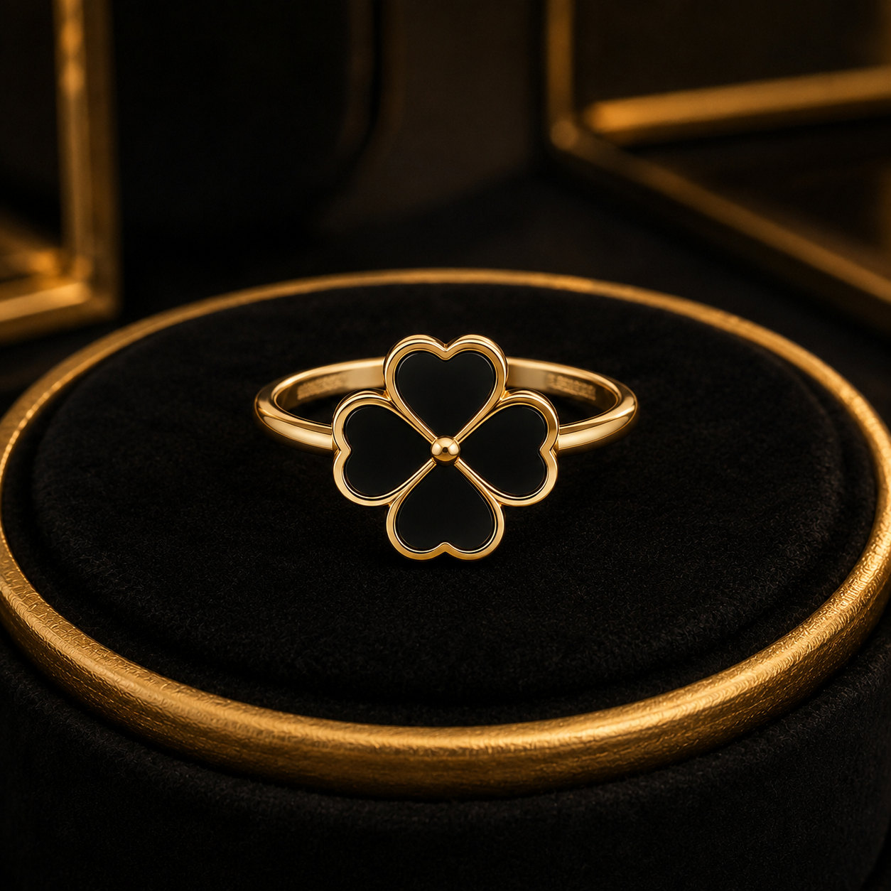 Four-Leaf Clover Stainless Steel Ring for Women