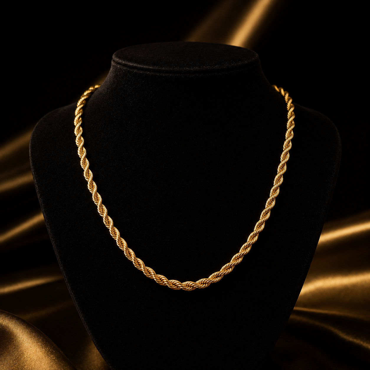 Gold-Plated Rope Chain Necklace