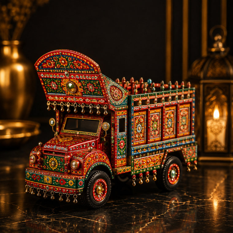 Handmade Pakistani Truck Art Wooden Model