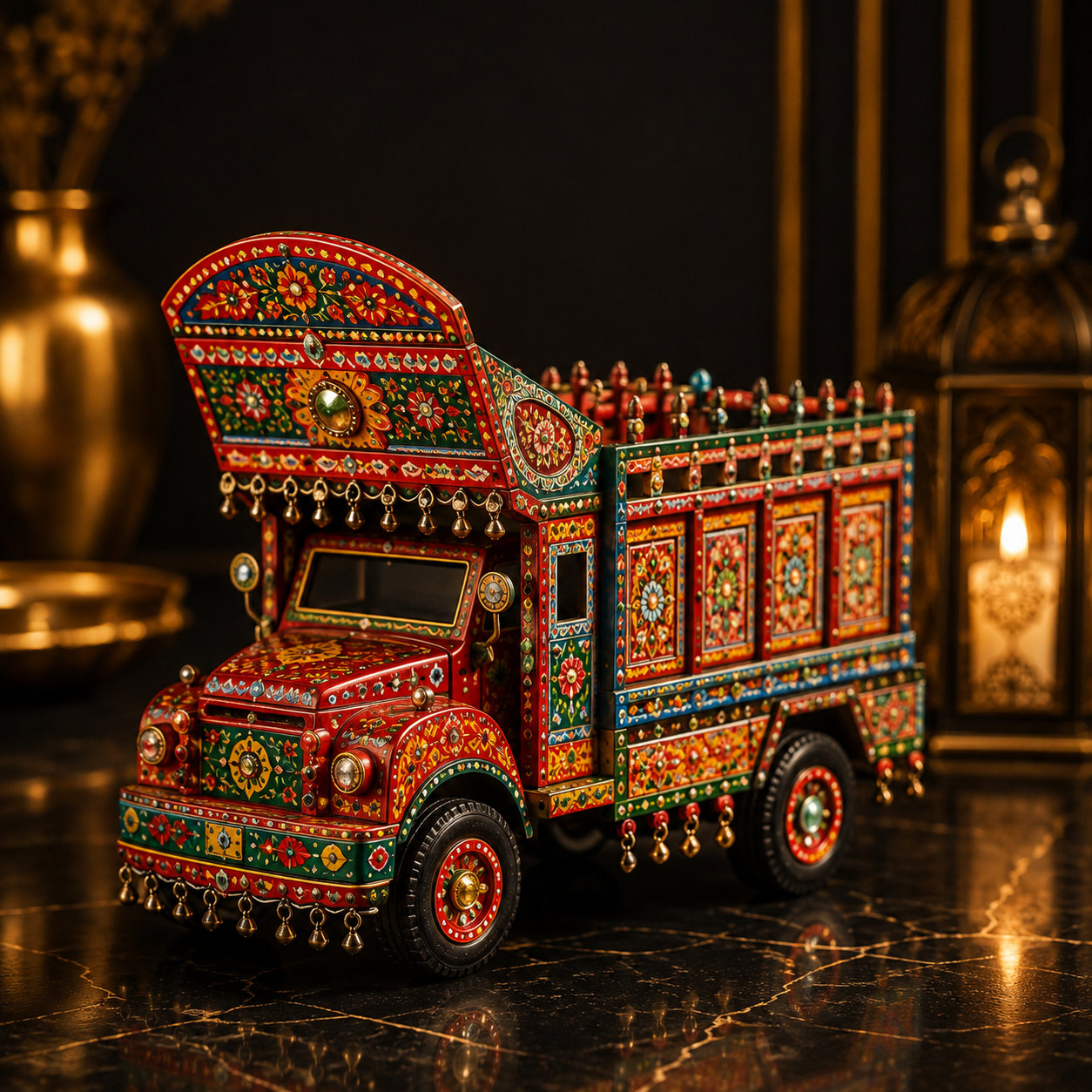 Handmade Pakistani Truck Art Wooden Model