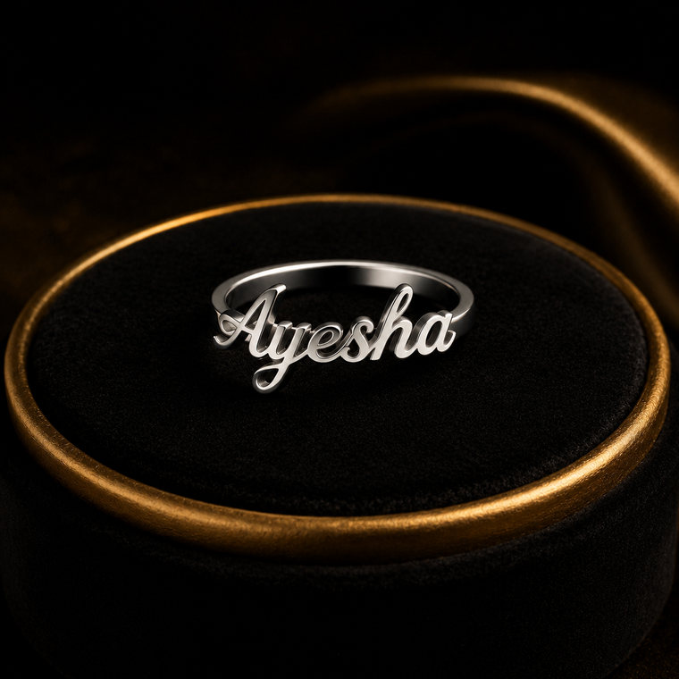 Personalized Name Ring in Stainless Steel