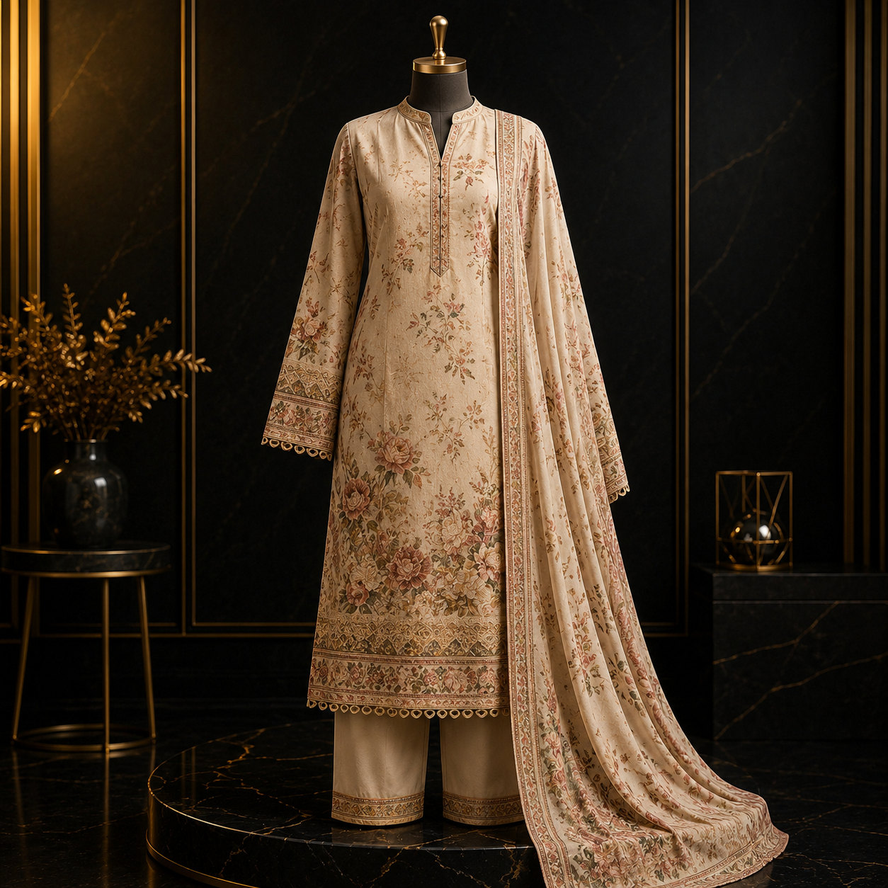 Printed 3-Piece Lawn Suit for Women