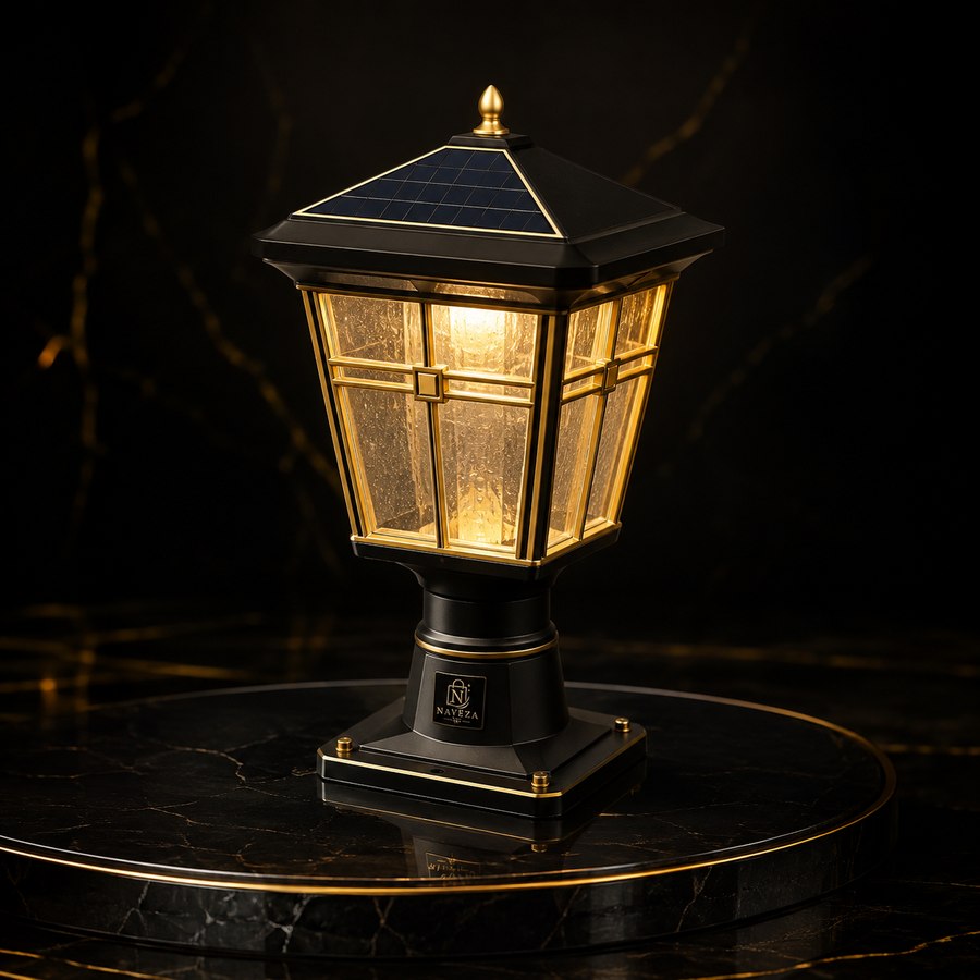Premium Solar Garden Pillar Lantern