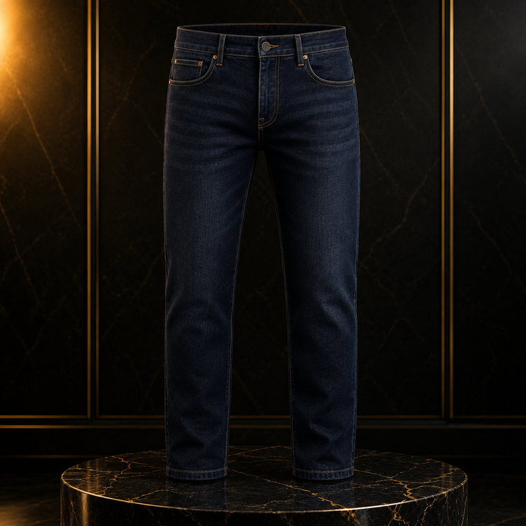 Straight Fit Stretch Denim Jeans for Men