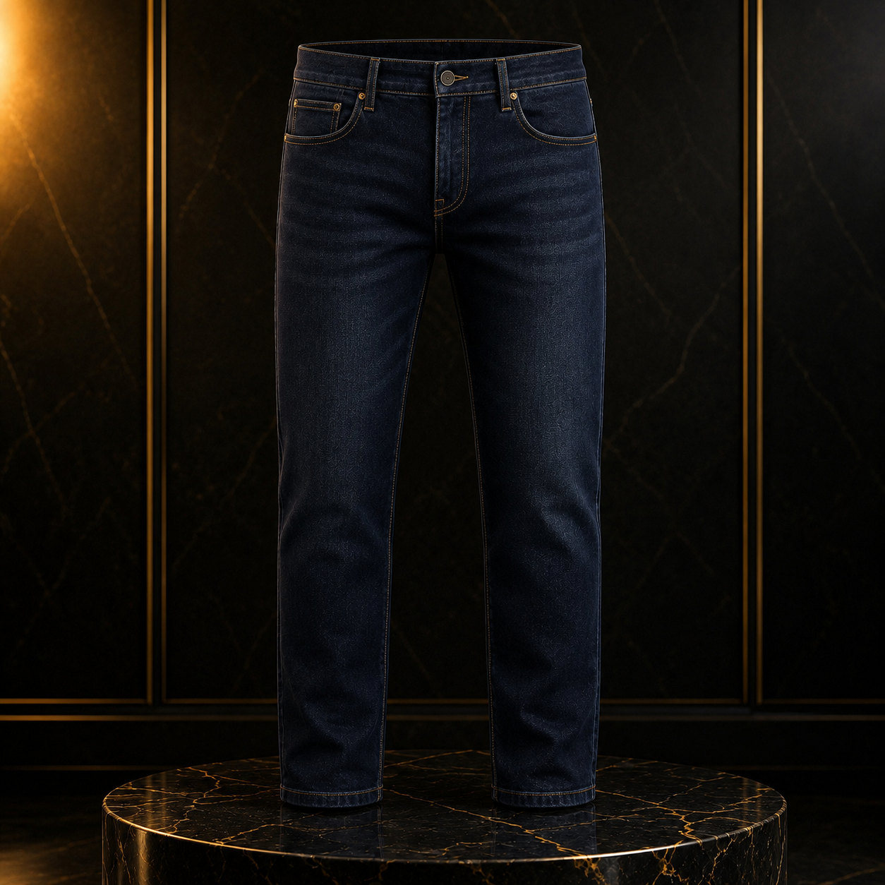 Straight Fit Stretch Denim Jeans for Men