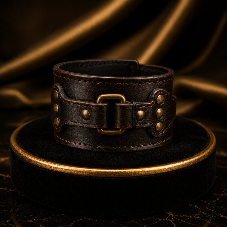 Vintage Wide Leather Cuff Bracelet for Men