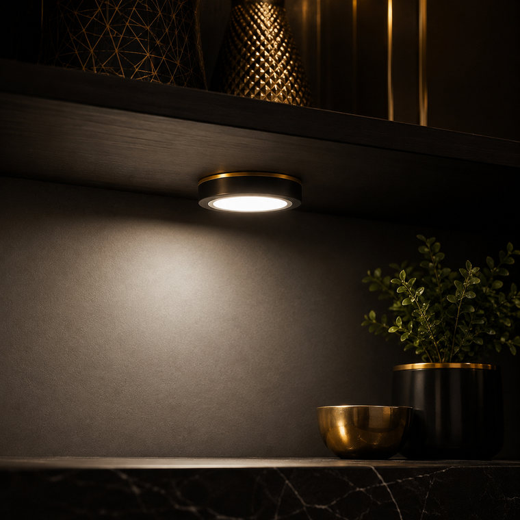 Wireless LED Puck Light for Cabinet and Stairs