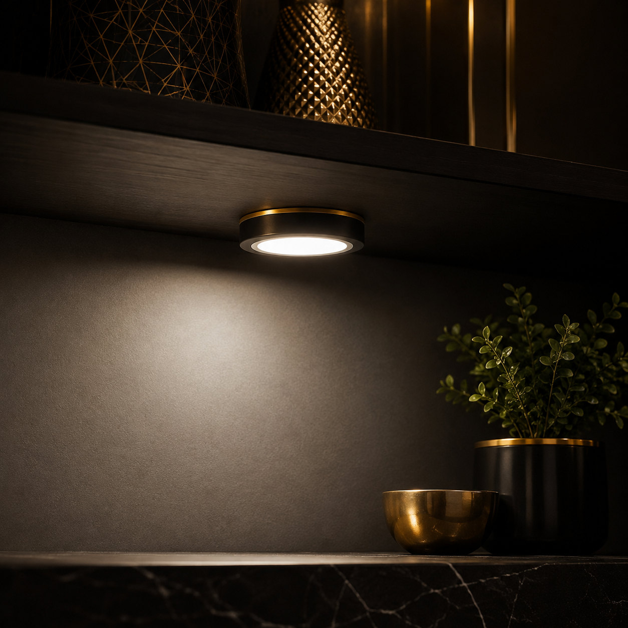 Wireless LED Puck Light for Cabinet and Stairs