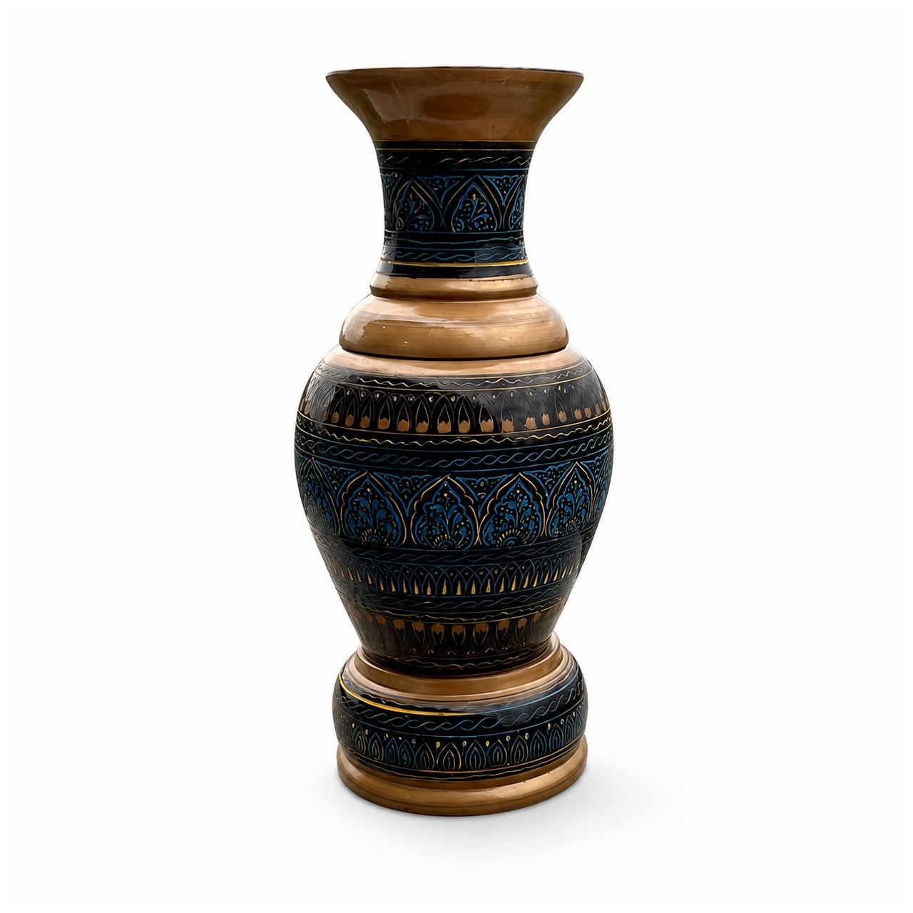 Hand-Carved Wooden Flower Vase