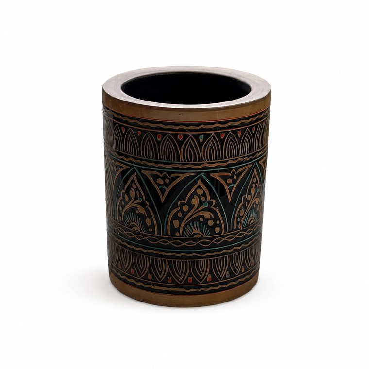 Carved Wooden Pen Holder