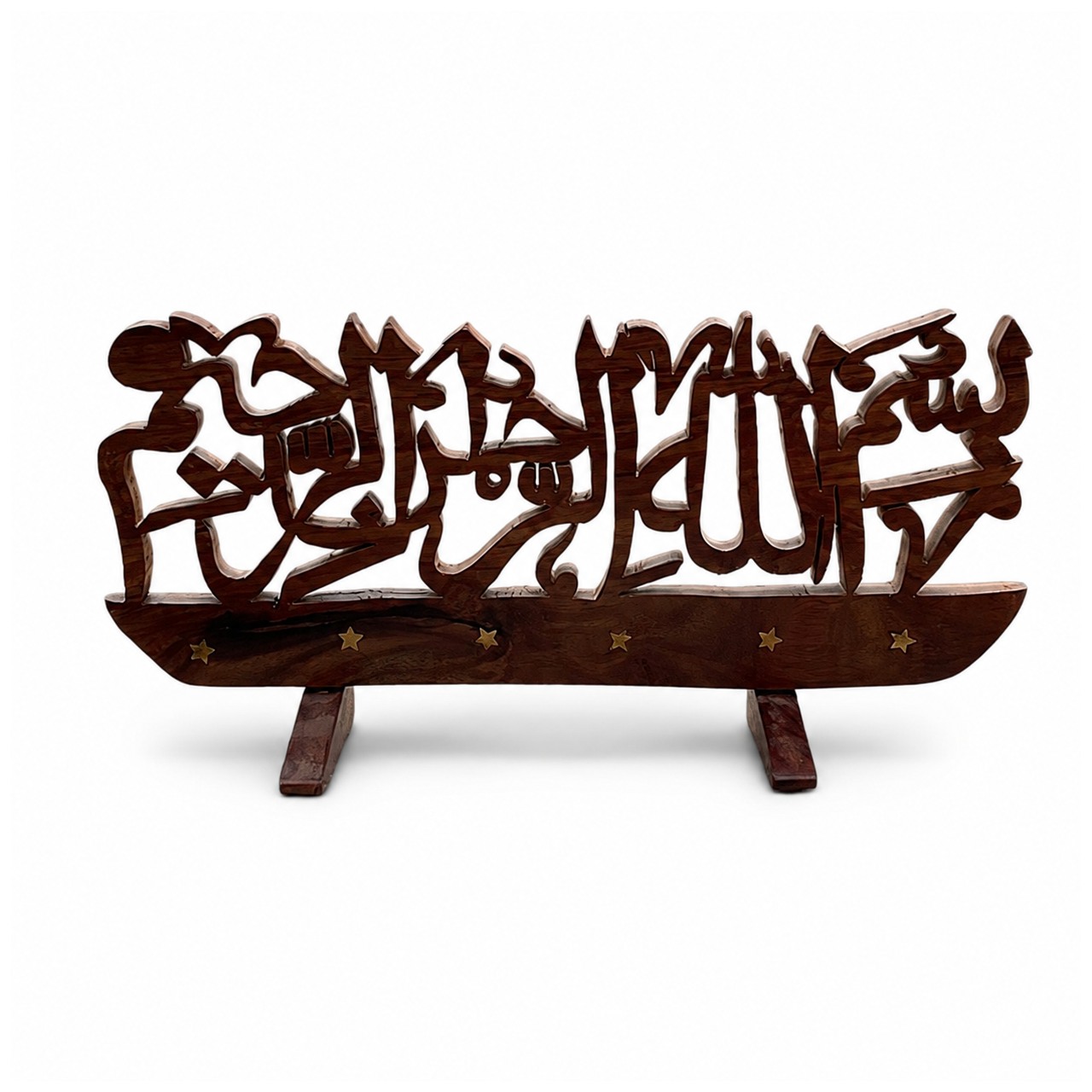 Hand-Carved Wooden Dust Bin – Design A