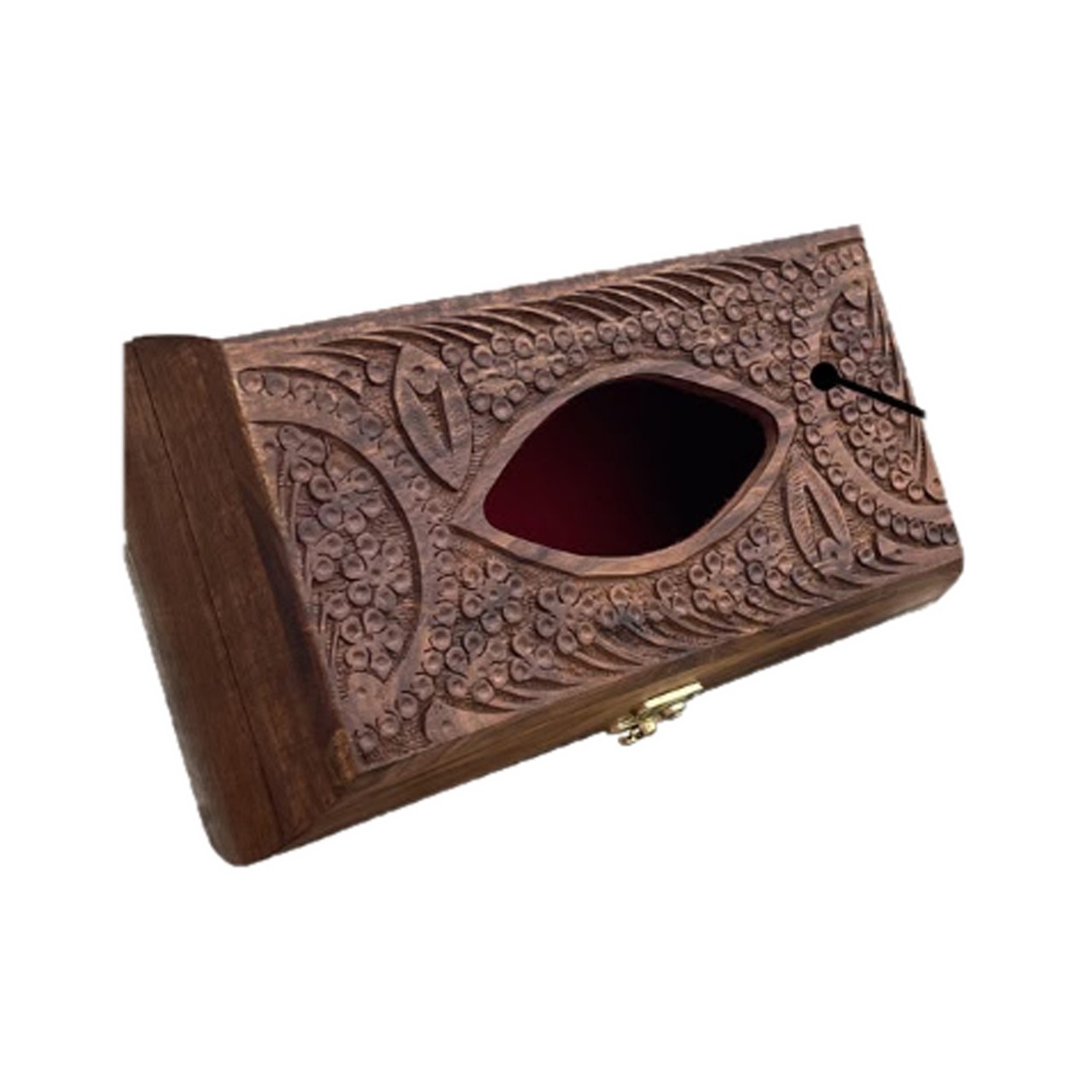 Rectangular Carved Wooden Tissue Box