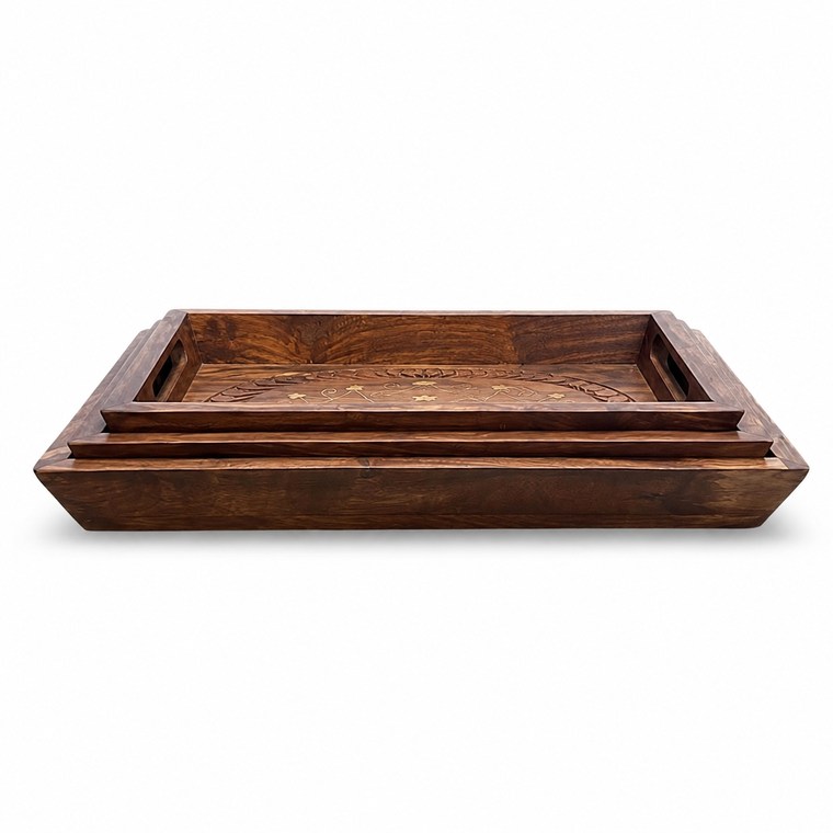 Slim Rectangular Wooden Serving Tray