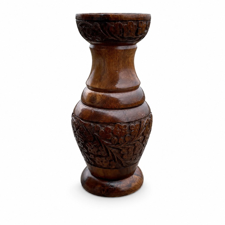 Tall Premium Carved Wooden Vase