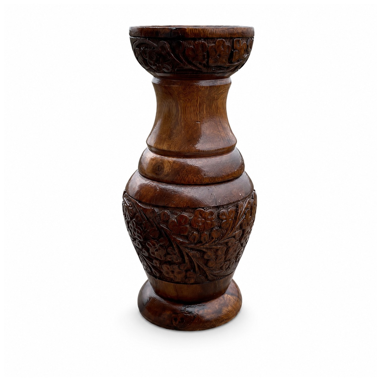 Tall Premium Carved Wooden Vase